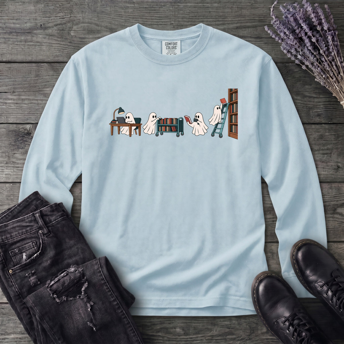Library Ghosts Long Sleeve T-Shirt