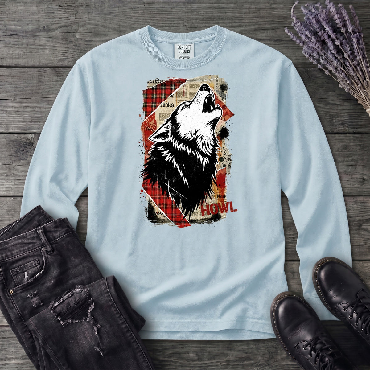 Grunge Howl Collage Long Sleeve T-Shirt