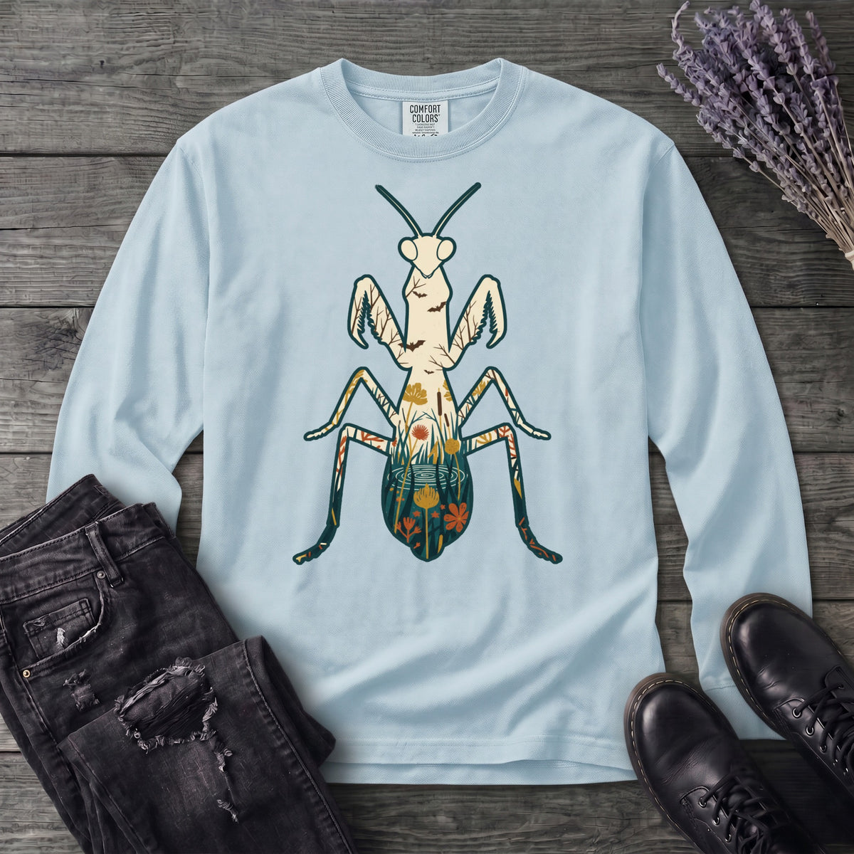 Mantis Silhouette Long Sleeve T-Shirt