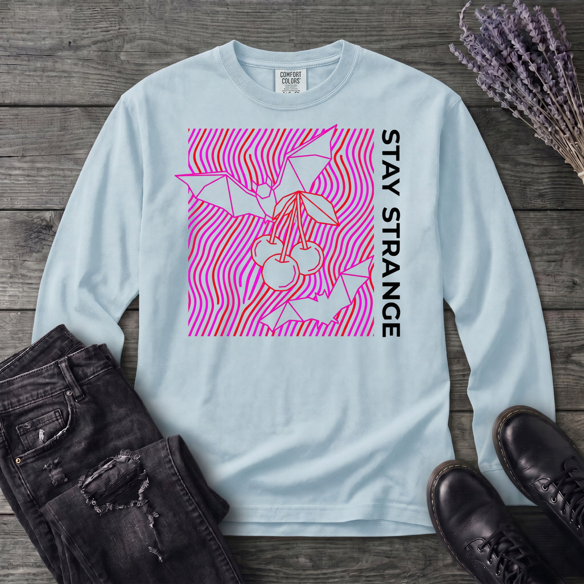 stay strange bats and cherries Long Sleeve T-Shirt