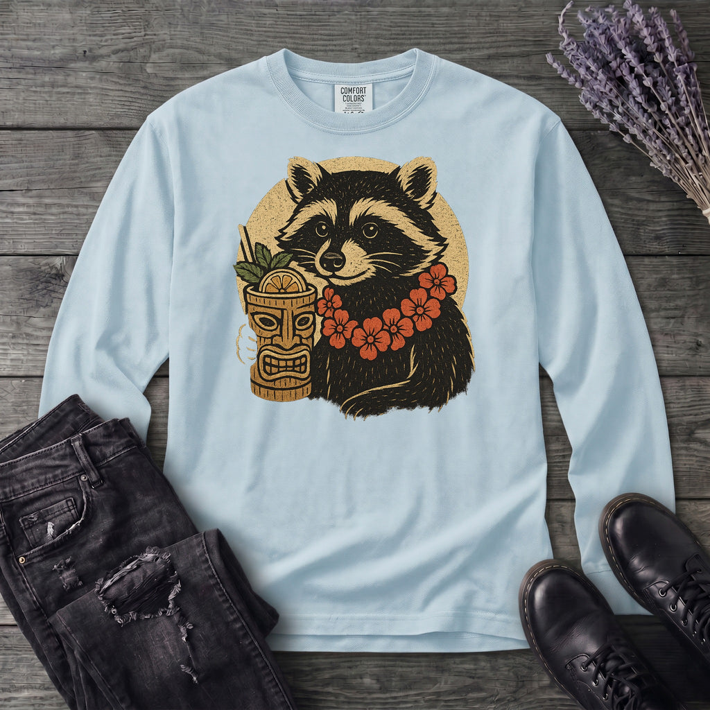 Raccoon Tiki Long Sleeve T-Shirt
