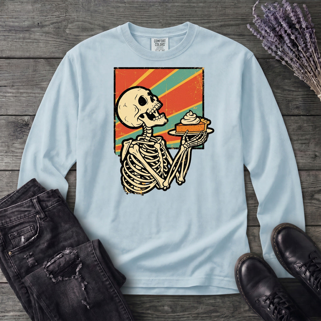 Skeleton Pumpkin Pie Grunge Long Sleeve T-Shirt