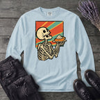Skeleton Pumpkin Pie Grunge Long Sleeve T-Shirt