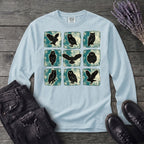 Grunge Owl Grid Long Sleeve T-Shirt