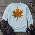 Patchwork Maple Leaf Long Sleeve T-Shirt