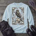 Raven Skull Card Long Sleeve T-Shirt