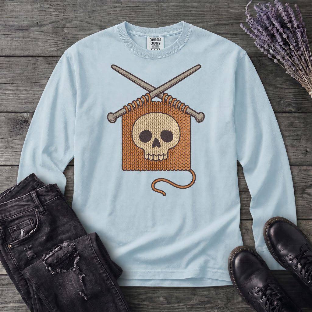 Knit Skull Long Sleeve T-Shirt