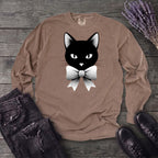 Retro Halftone Coquette Black Cat Long Sleeve T-Shirt
