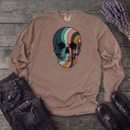 Psychedelic Striped Skull Long Sleeve T-Shirt