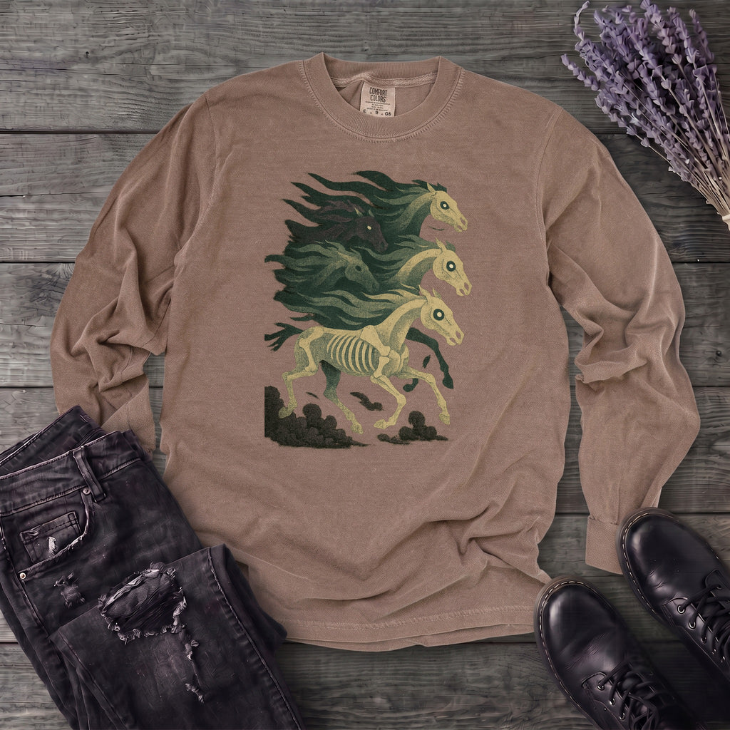 Stampeding Ghost Horses Long Sleeve T-Shirt