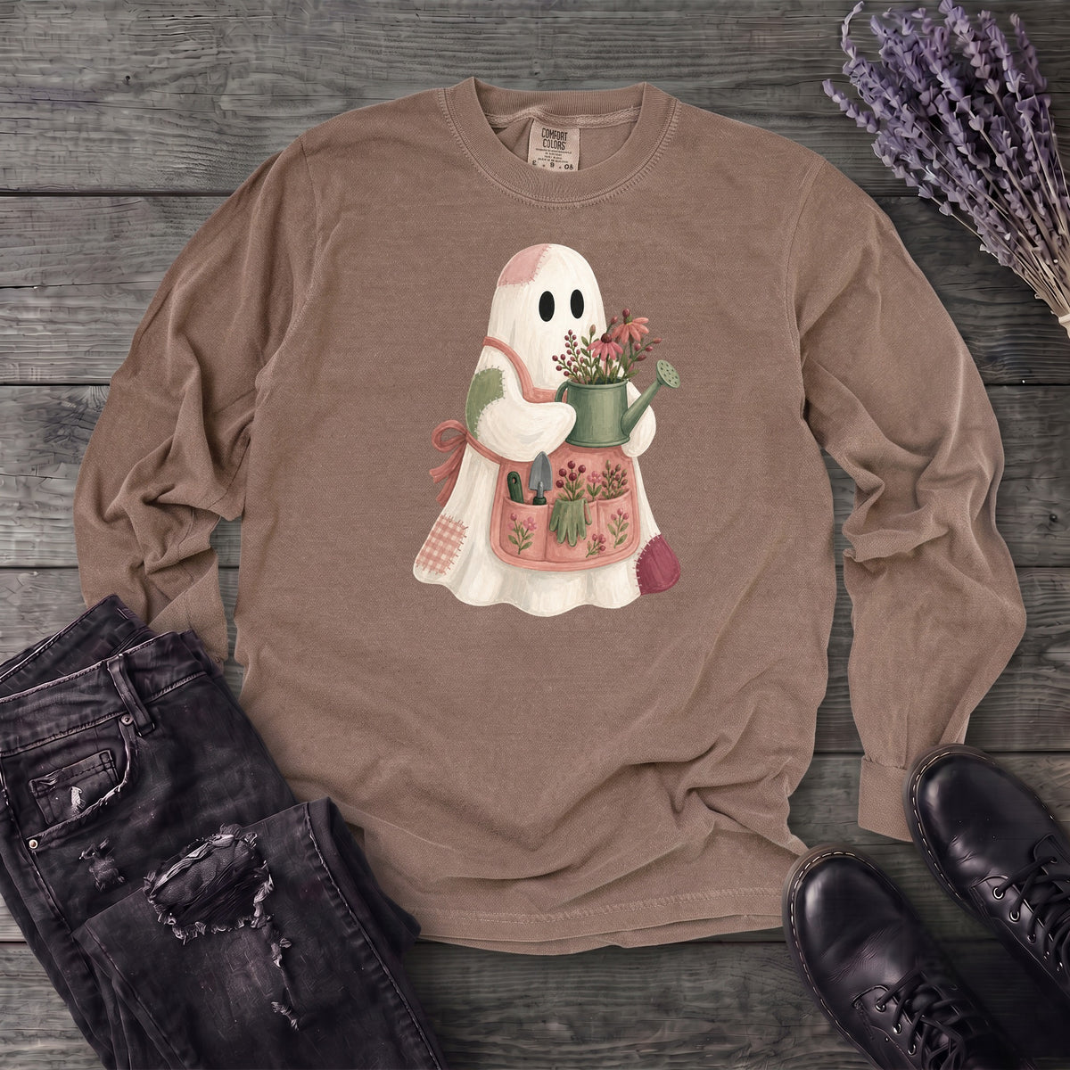 Patchwork Garden Ghost Long Sleeve T-Shirt