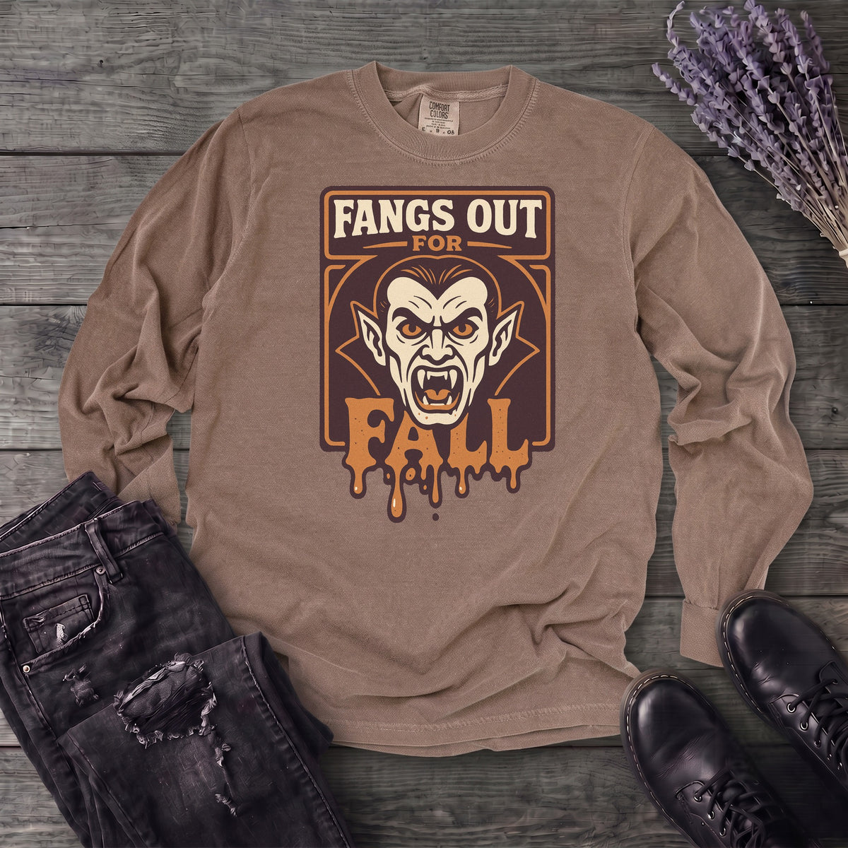 Fangs Out For Fall Long Sleeve T-Shirt