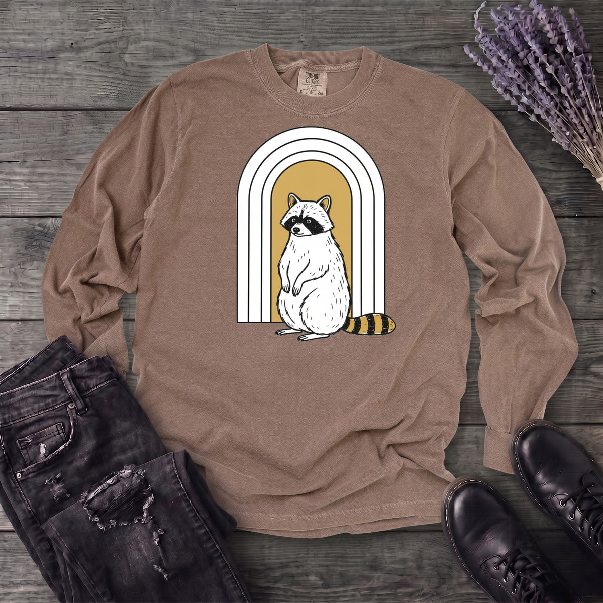 Raccoon Arch Long Sleeve T-Shirt