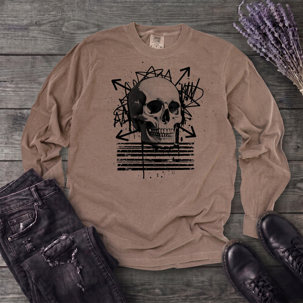 Grunge Skull Long Sleeve T-Shirt