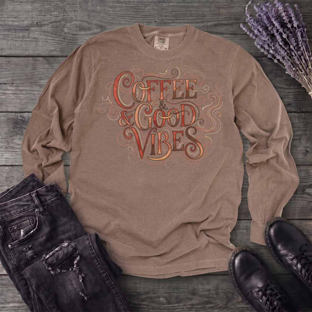 Coffee And Good Vibes Long Sleeve T-Shirt