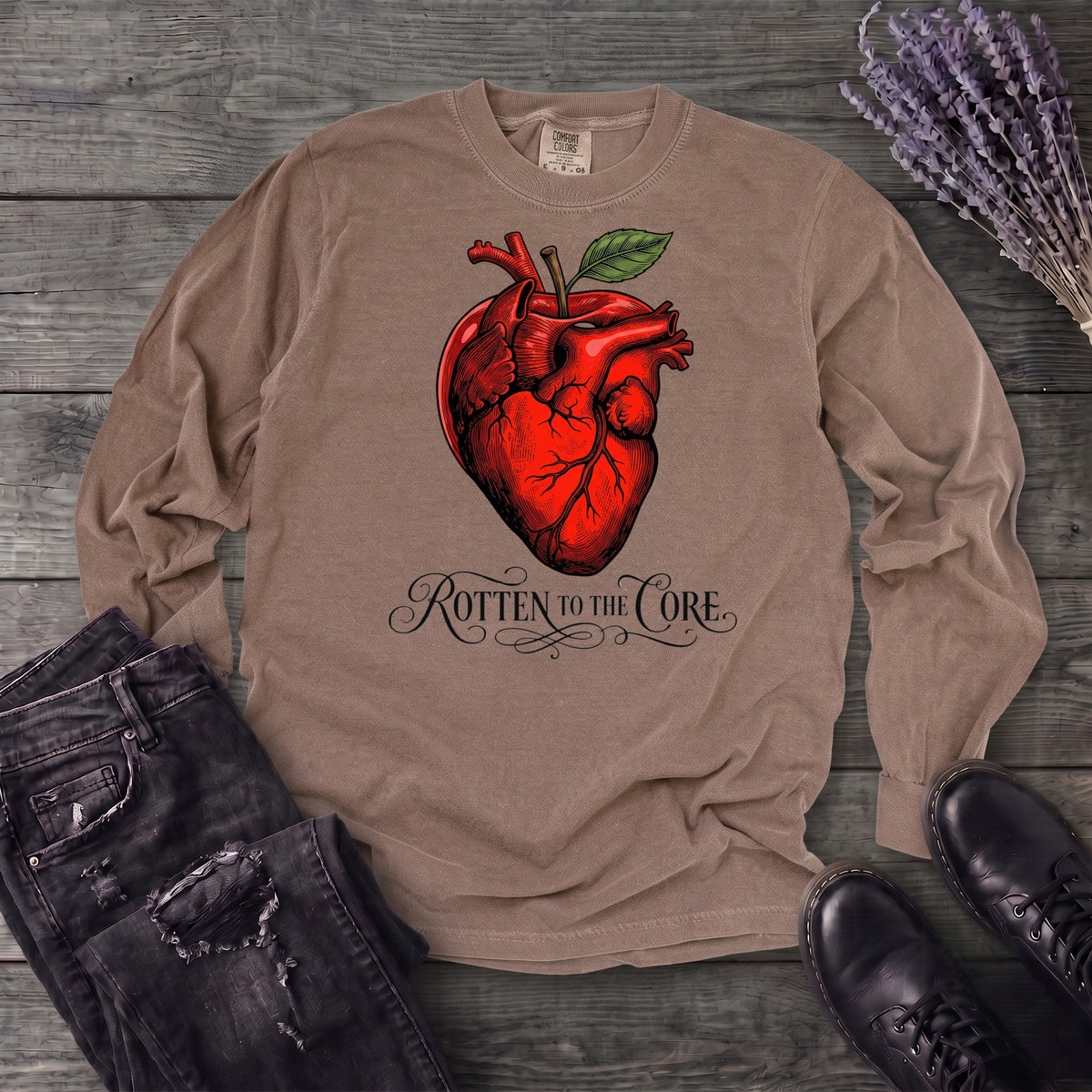 Rotten To The Core Anatomical Apple Long Sleeve T-Shirt
