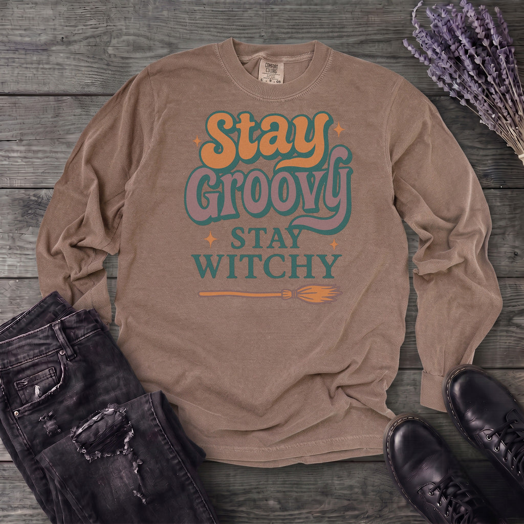 Stay Groovy Stay Witchy Long Sleeve T-Shirt