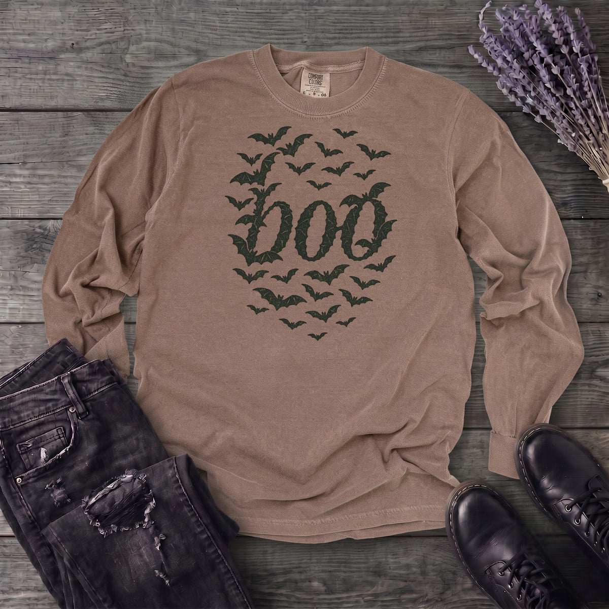 Bats Form Boo Long Sleeve T-Shirt