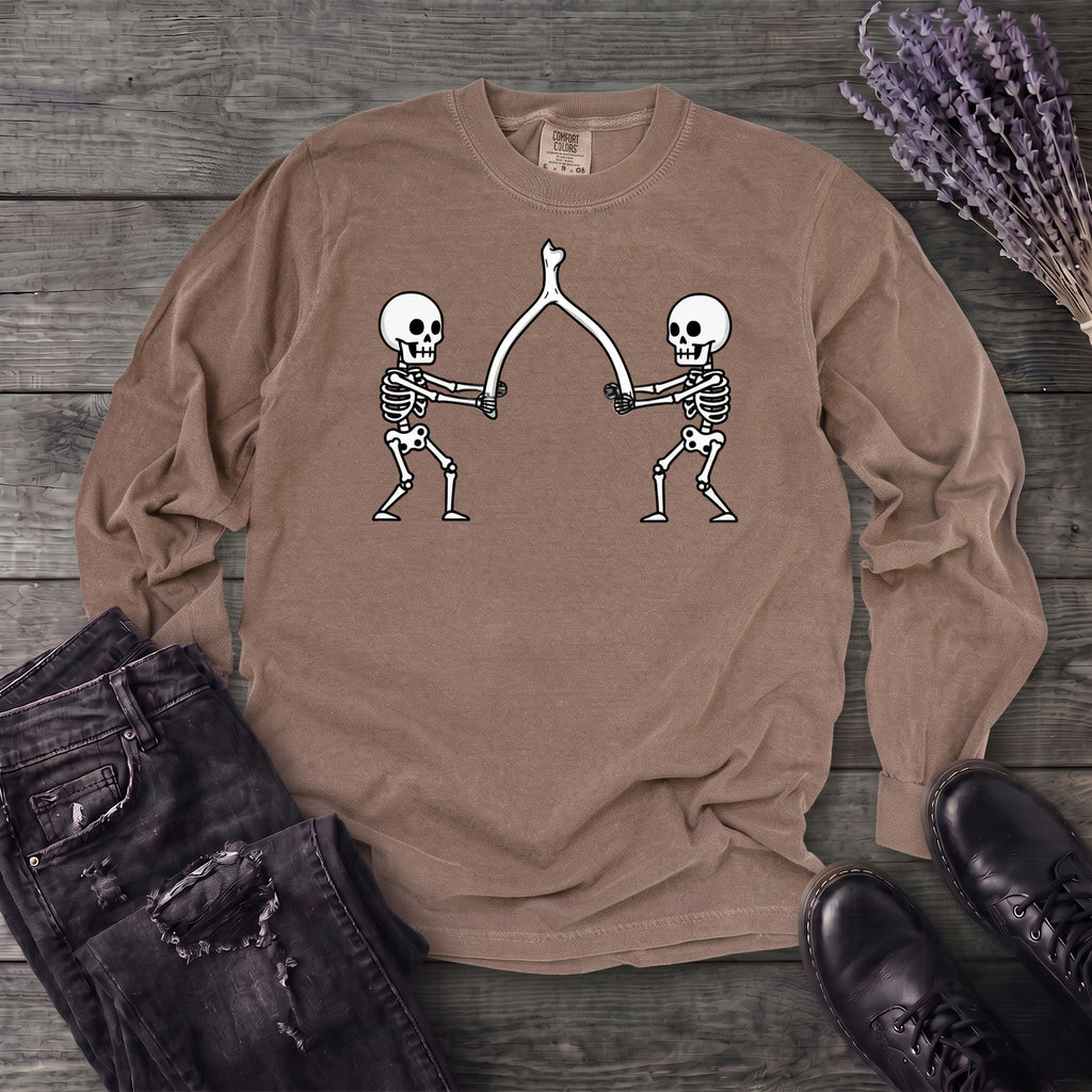 Skeleton Wishbone Pull Long Sleeve T-Shirt