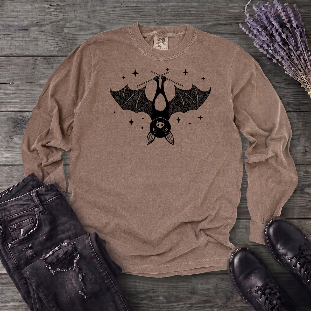 Bat Knitting Long Sleeve T-Shirt