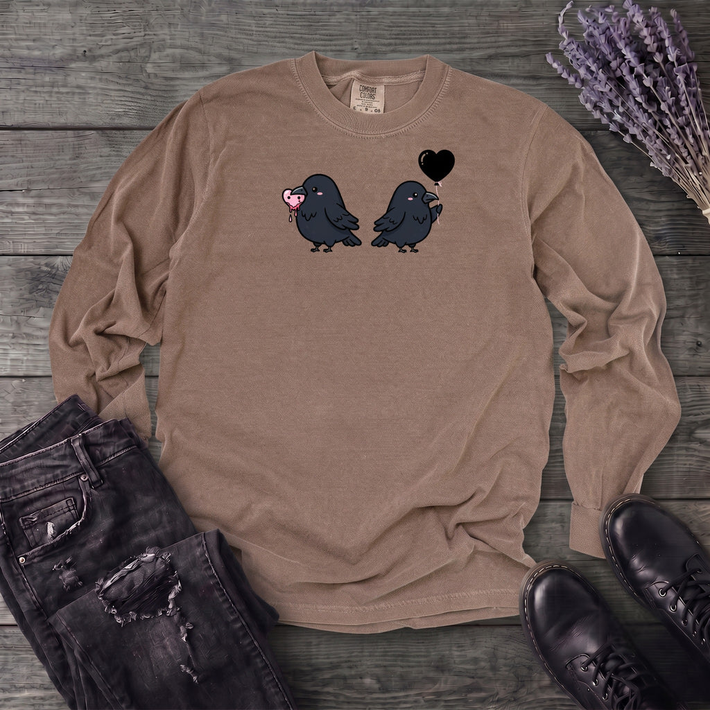 Cute Crow Couple Long Sleeve T-Shirt