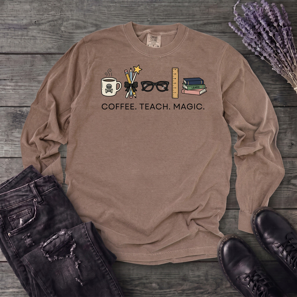 Coffee Teach Magic Long Sleeve T-Shirt