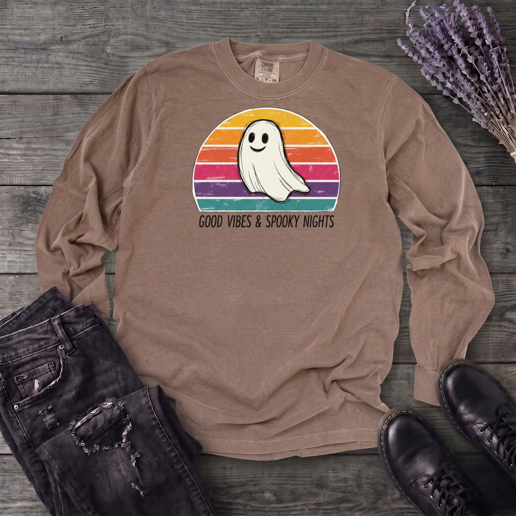 Good Vibes And Spooky Nights Long Sleeve T-Shirt