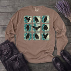 Grunge Owl Grid Long Sleeve T-Shirt