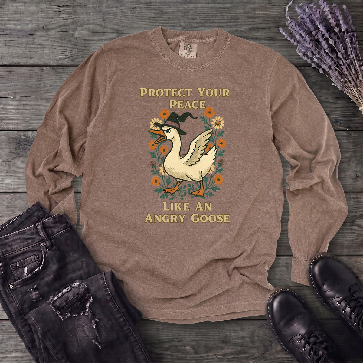 Protect Your Peace Like An Angry Goose Long Sleeve T-Shirt