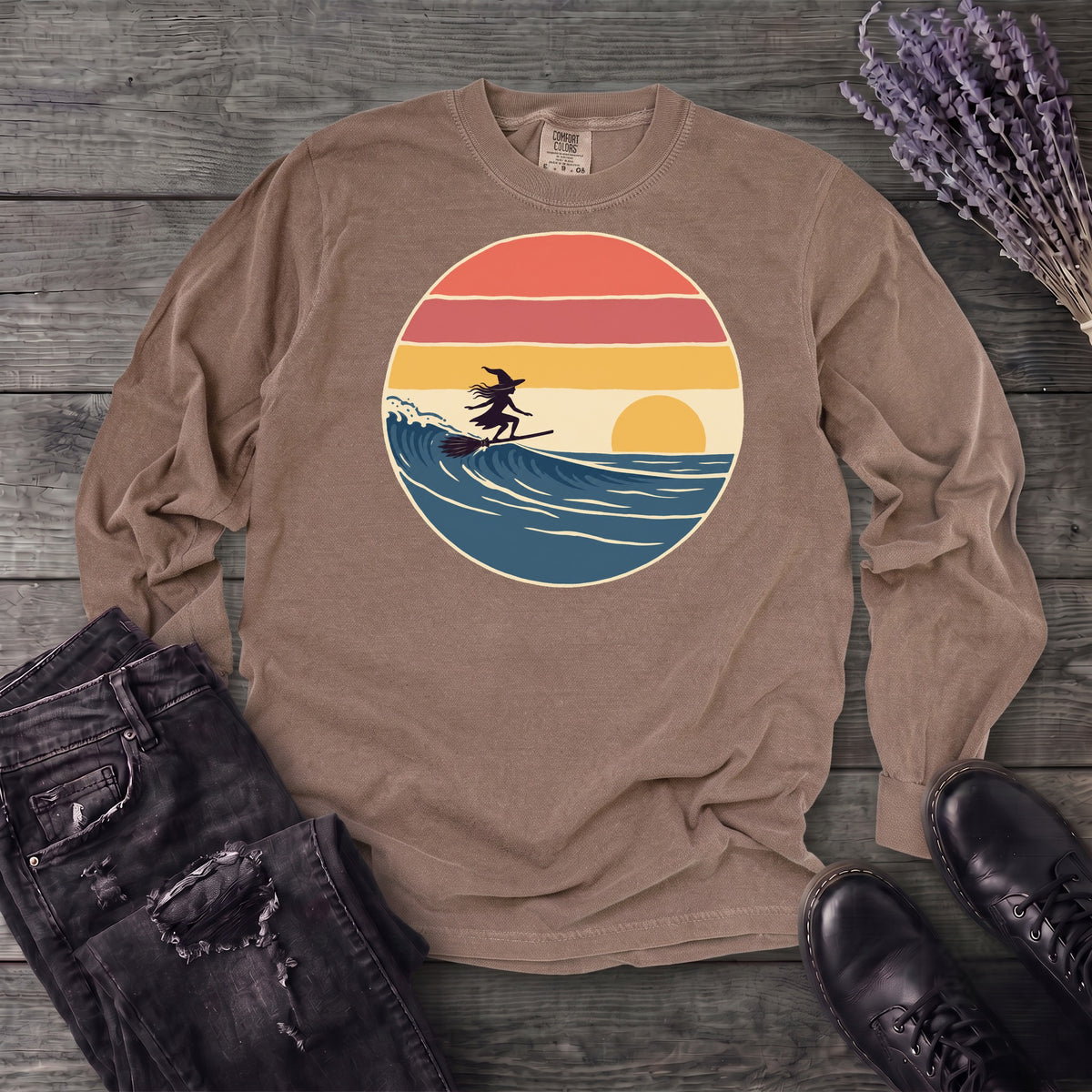 Surfing Witch Long Sleeve T-Shirt