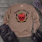 knowledge is a bitter fruit apple skull Long Sleeve T-Shirt
