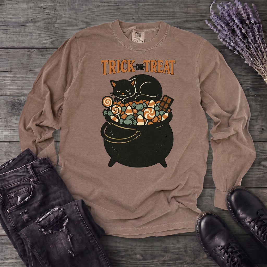 Trick Or Treat Candy Cauldron Long Sleeve T-Shirt