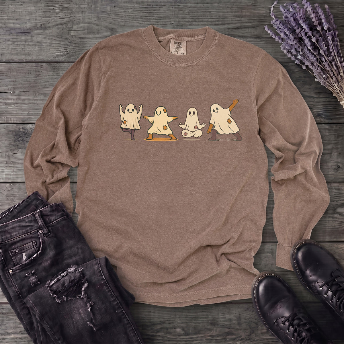 ghost yoga Long Sleeve T-Shirt