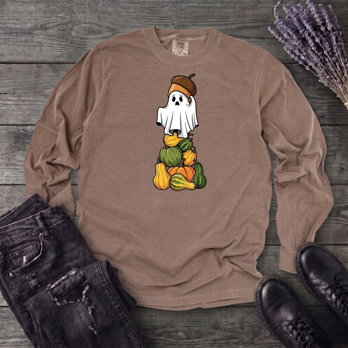 Stacked Squash Ghost Long Sleeve T-Shirt