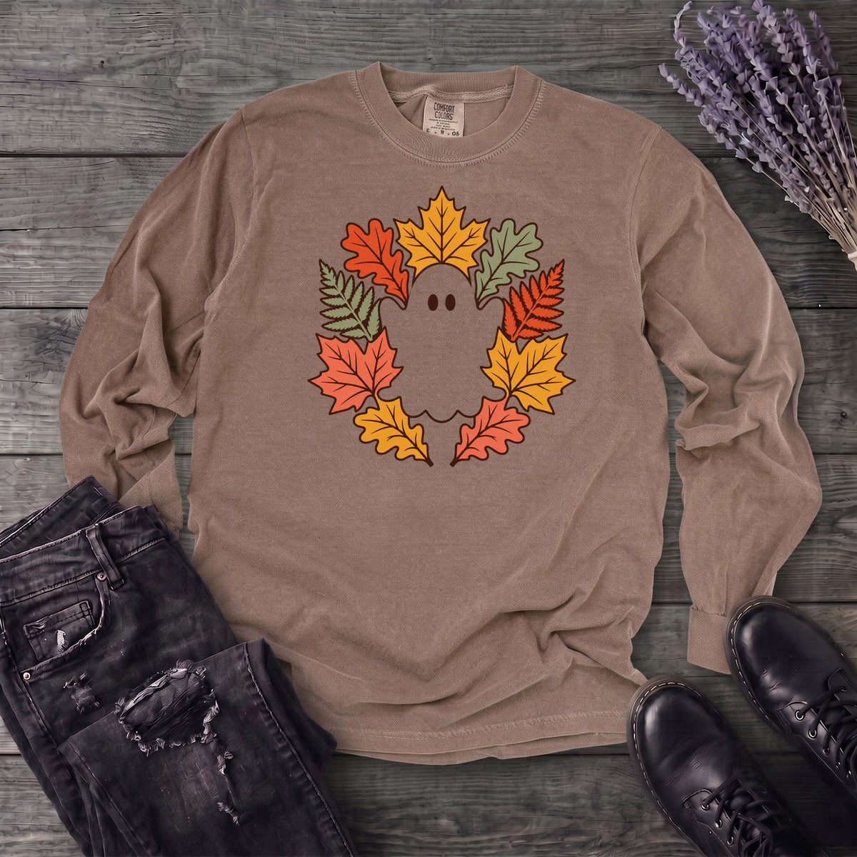Ghost In The Leaves Long Sleeve T-Shirt