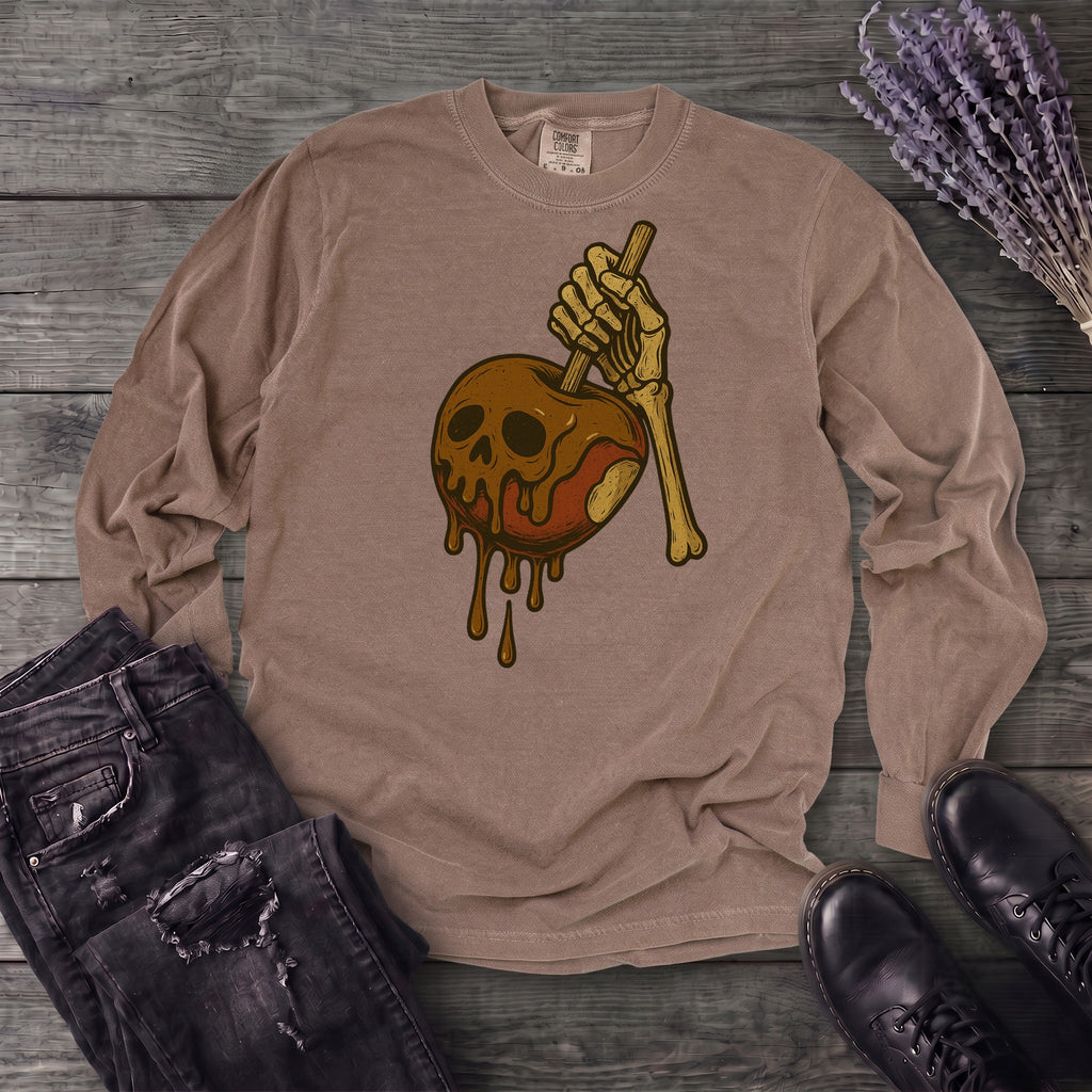 Caramel Apple Skull Long Sleeve T-Shirt