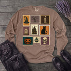Halloween Stamps Collage Long Sleeve T-Shirt