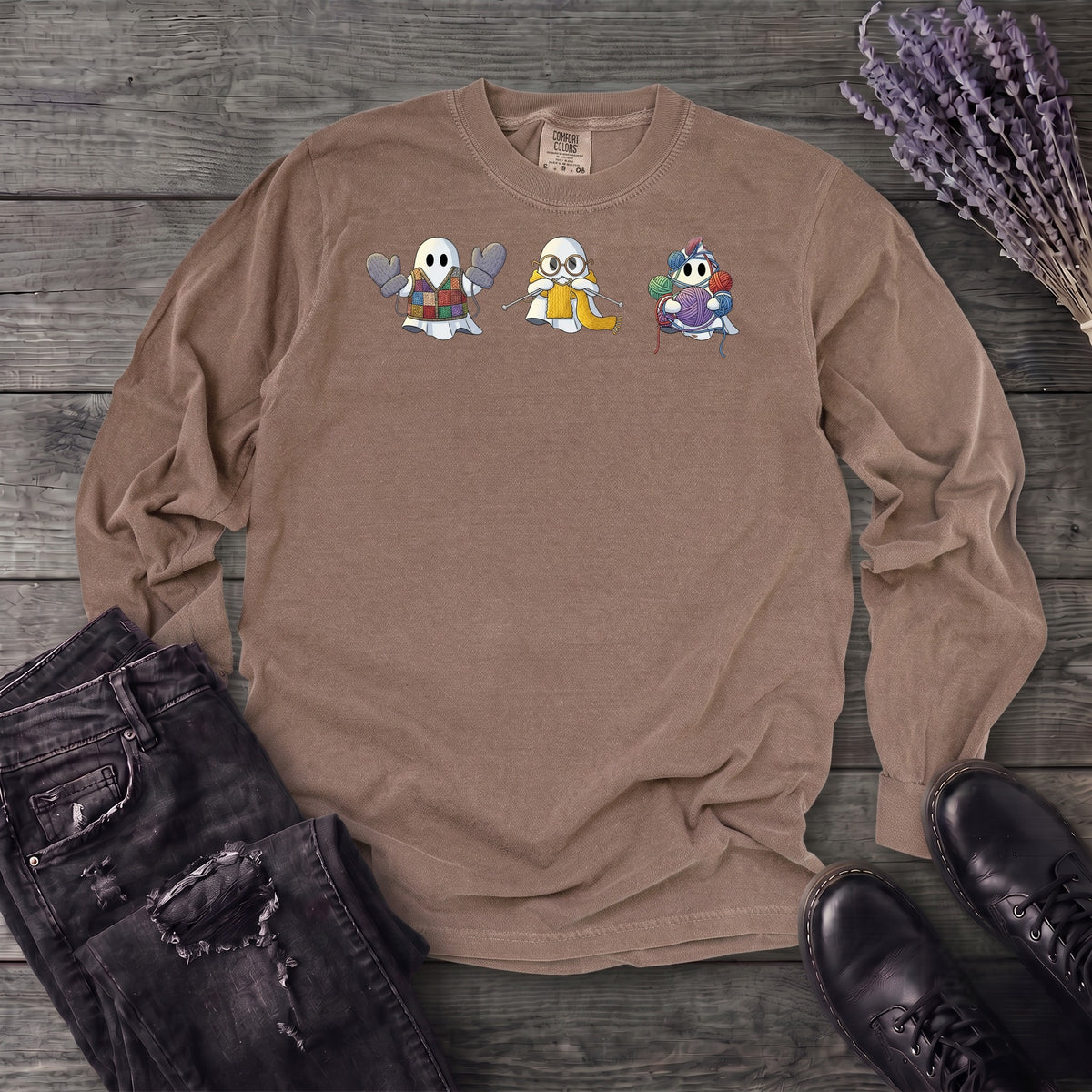 ghost_trio_knitting Long Sleeve T-Shirt