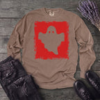 Grunge Stencil Ghost Long Sleeve T-Shirt