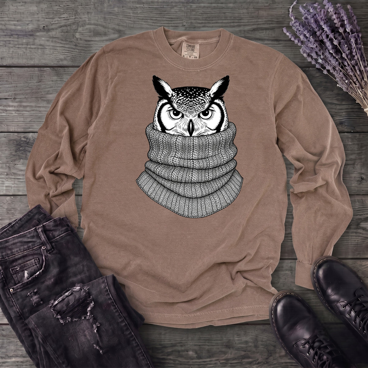Owl In Cowl Long Sleeve T-Shirt