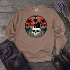 Tropical Cat and Skull Long Sleeve T-Shirt