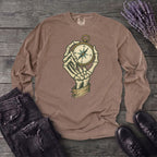 Nautical Compass Skeleton Hand Long Sleeve T-Shirt