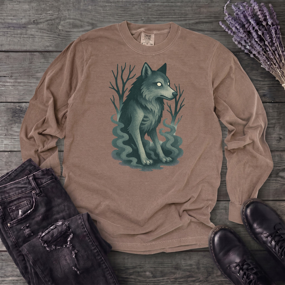Woodland Spirits Wolf Long Sleeve T-Shirt