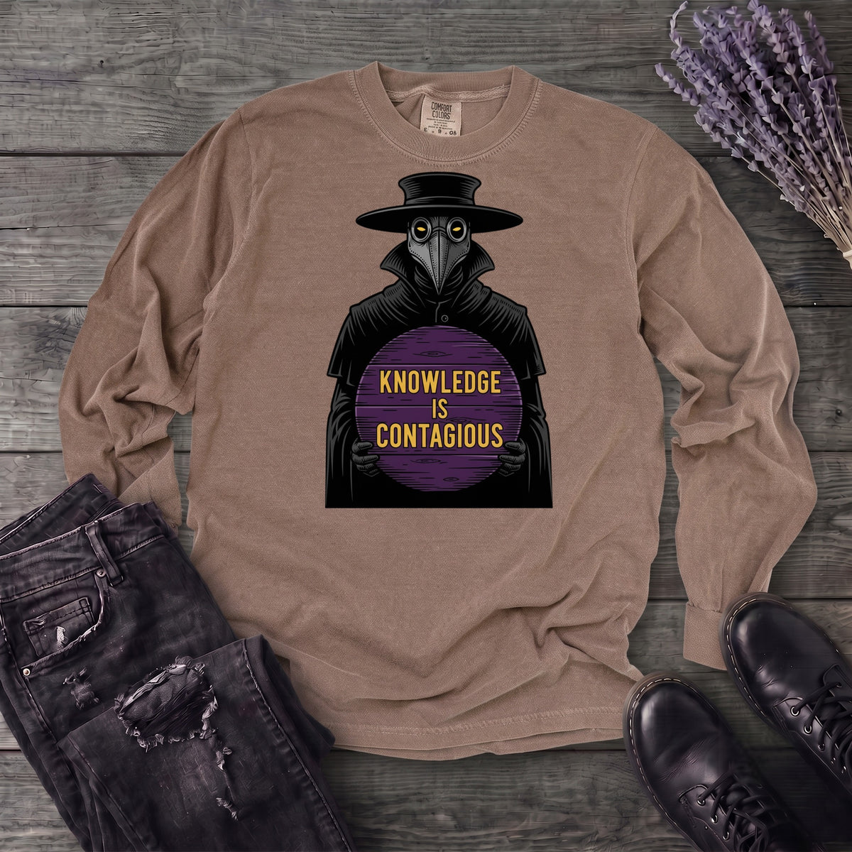 Plague Doctor Knowledge Is Contageous Long Sleeve T-Shirt