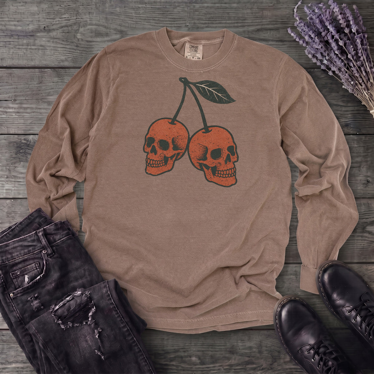 Skull Cherries Long Sleeve T-Shirt