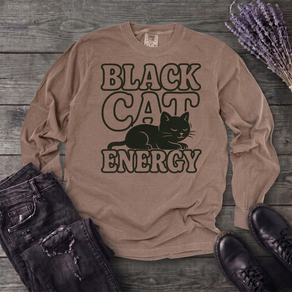 Black Cat Energy Long Sleeve T-Shirt