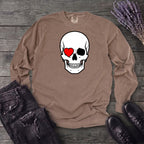 Heart Eye Skull Long Sleeve T-Shirt