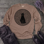 garden cat linocut Long Sleeve T-Shirt