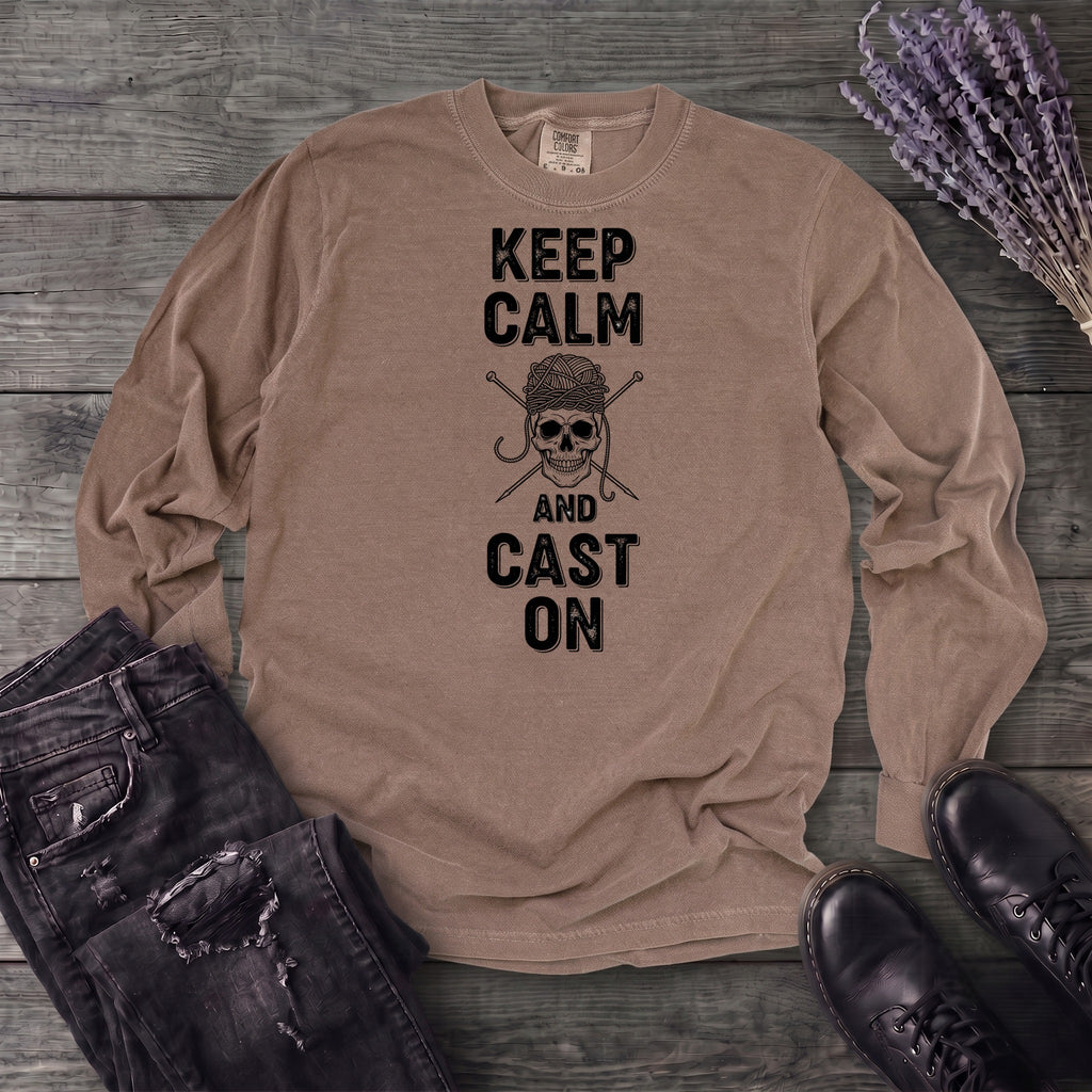 Keep Calm And Cast On Long Sleeve T-Shirt