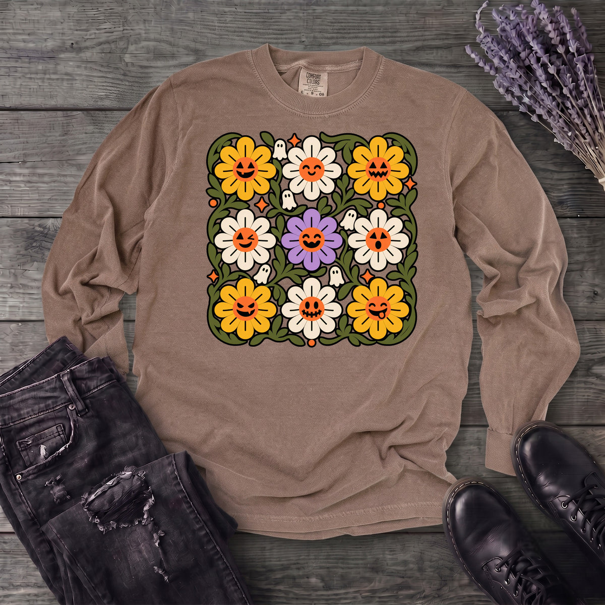 Spooky Floral Long Sleeve T-Shirt